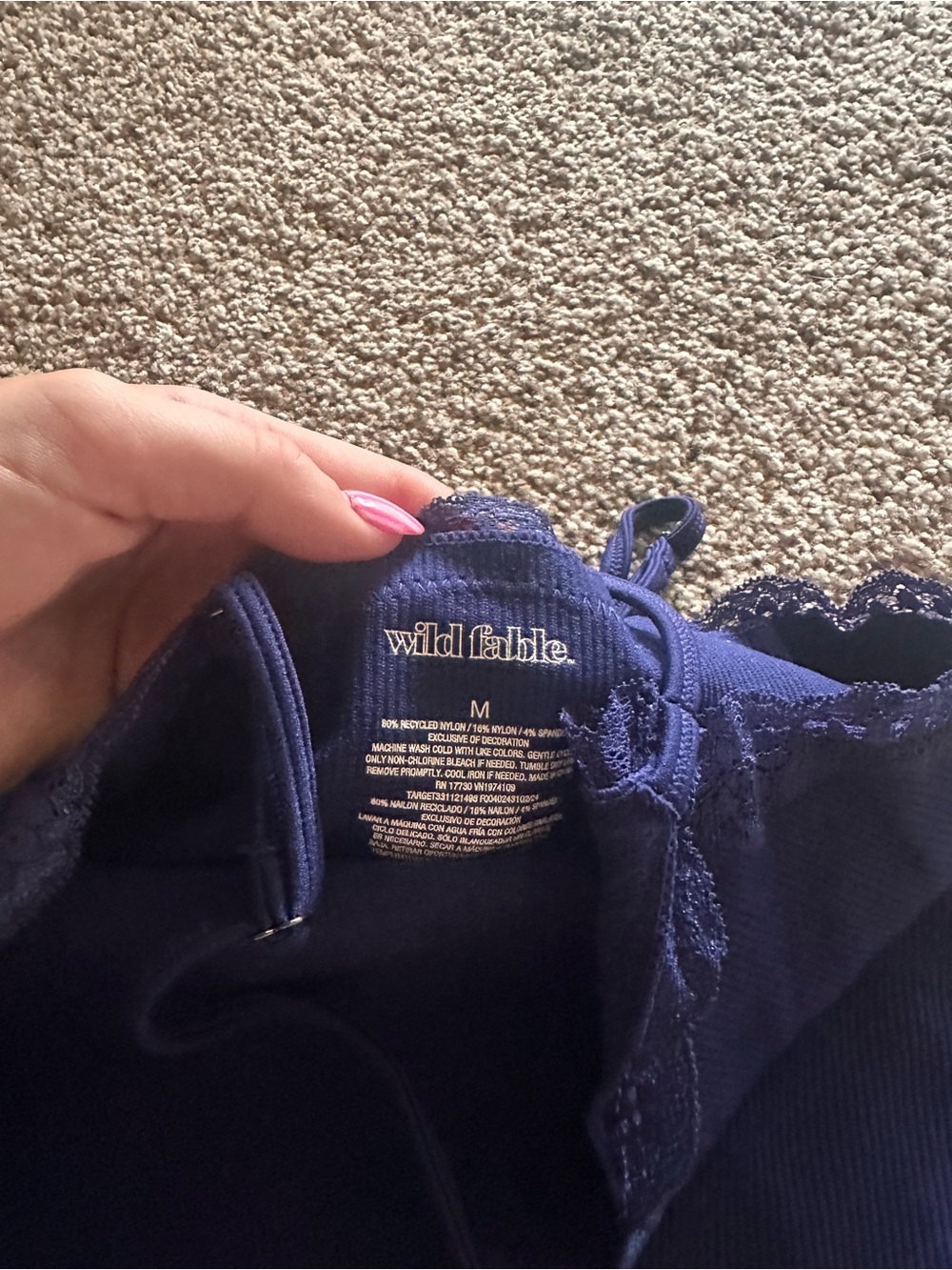 Wild fable navy blue lace tank top - Picture 4 of 4